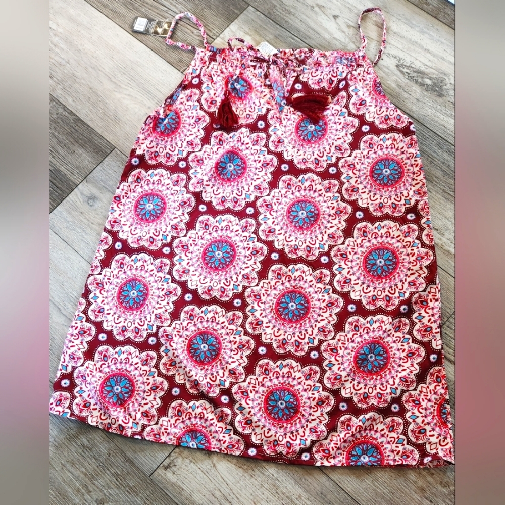 Trendy Vibes Spaghetti Strap Printed Dress, Cover Up, Tunic Top